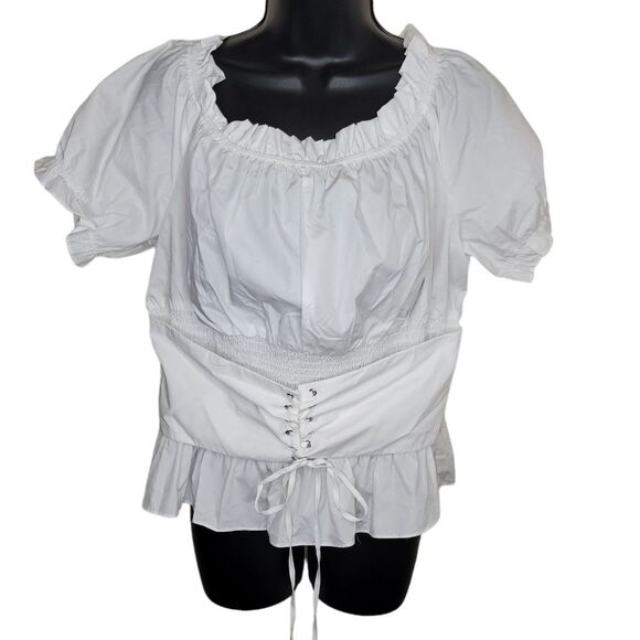Scarlet Darkness white corset blouse top 2xl - Picture 1 of 6